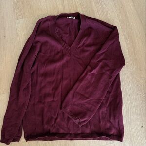 Djerf Avenue Deep Wine Knit Sweater